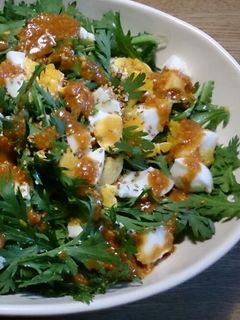 春菊と茹で玉子のサラダ-レシピのメイン写真