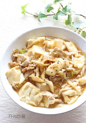 とろ～り♪くずし豆腐＆豚肉＆きのこ煮込み-レシピのメイン写真