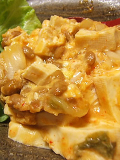 豆腐とキムチと納豆の炒め物-レシピのメイン写真