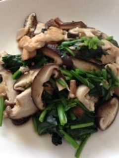 【低糖質】茸・鶏・法蓮草のガーリック炒め-レシピのメイン写真