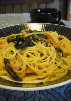 ツナトマトにほうれん草のパスタ-レシピのメイン写真