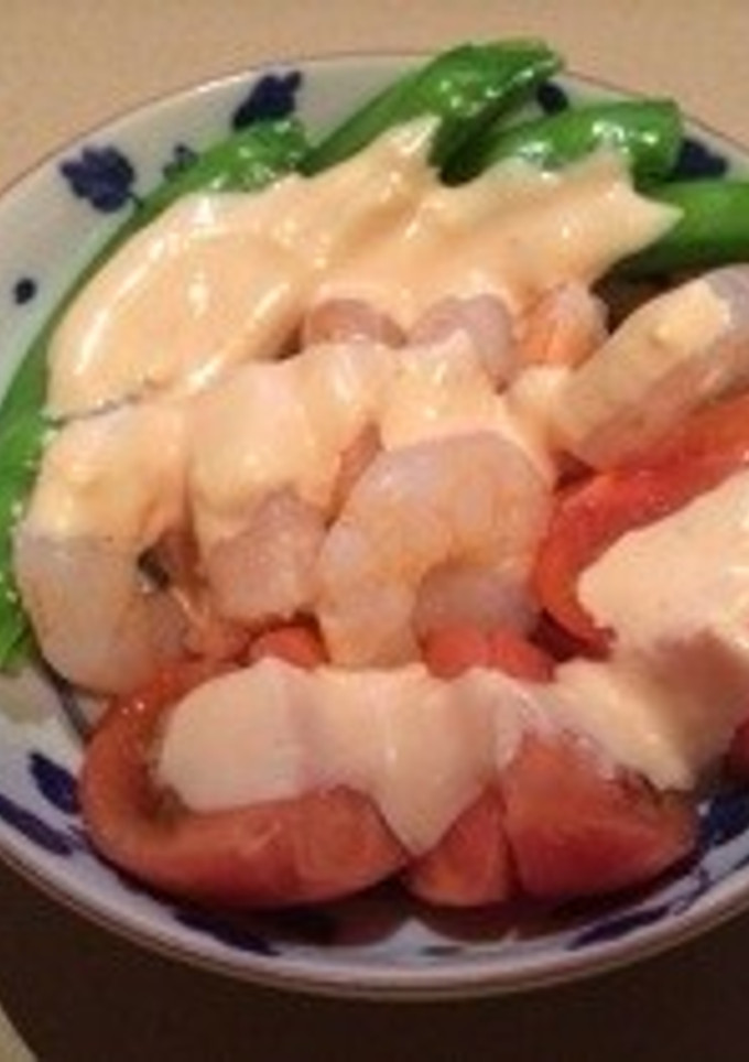 エビ・絹さや・トマトのサラダ-レシピのメイン写真