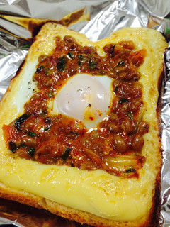 キムチ納豆玉子トースト-レシピのメイン写真