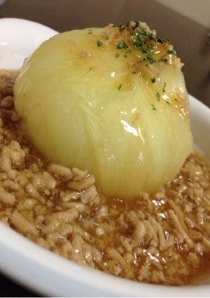 丸ごと新玉ねぎのそぼろあんかけ-レシピのメイン写真