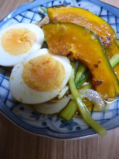 ゆで卵とかぼちゃの南蛮漬け風-レシピのメイン写真