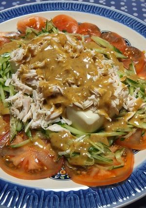 夏レシピ！基本の棒々鶏+豆腐-レシピのメイン写真
