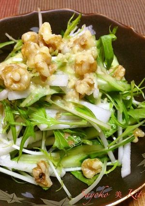 大根と水菜の酢味噌ドレッシング-レシピのメイン写真