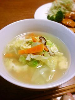 簡単!野菜たっぷり玉子スープ-レシピのメイン写真