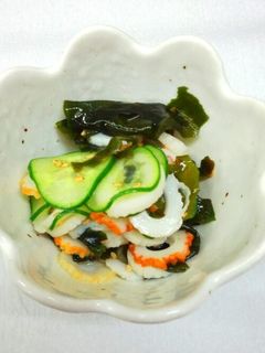 ちくわ*わかめ*胡瓜のパパッと酢の物☆-レシピのメイン写真