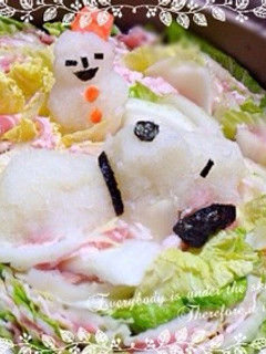 大根おろしアート☆彡スヌーピーと雪だるま-レシピのメイン写真
