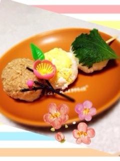 三色丼風♪三色団子おにぎり♡-レシピのメイン写真