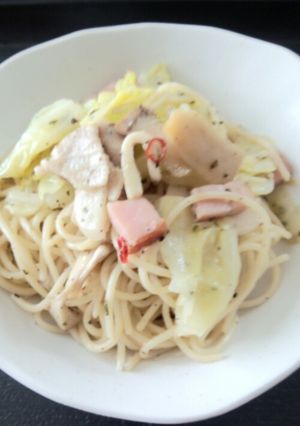 キャベツとベーコン&豚バラパスタ-レシピのメイン写真