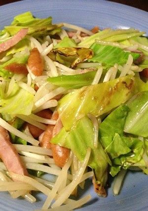 コスパ高☆もやしとキャベツのにんにく炒め-レシピのメイン写真