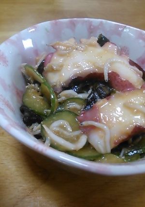 たこときゅうりとじゃこの酢みそ柚子風味-レシピのメイン写真