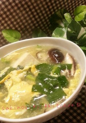 小松菜と豆腐の生姜スープ-レシピのメイン写真