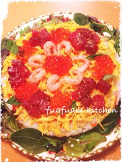 ひな祭り♫ 簡単ちらし寿司ケーキ☆-レシピのメイン写真