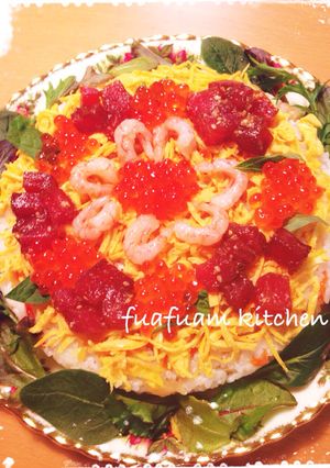 ひな祭り♫ 簡単ちらし寿司ケーキ☆-レシピのメイン写真