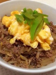 モヤシとミンチで簡単ウマウマ丼♡-レシピのメイン写真