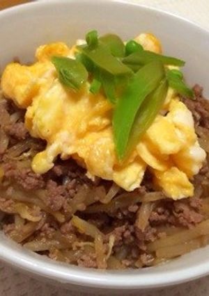 モヤシとミンチで簡単ウマウマ丼♡-レシピのメイン写真