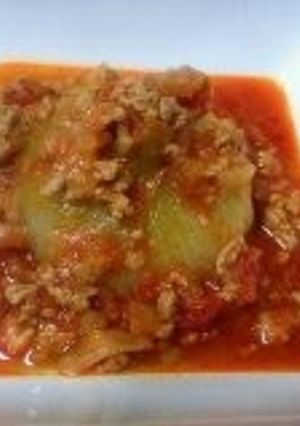 丸ごと新玉ねぎのトマトミートソース煮-レシピのメイン写真