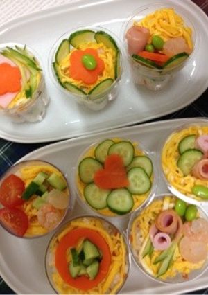 カップでおしゃれに♪ちらし寿司☆-レシピのメイン写真