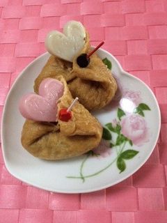 ひな祭りに包み方発案!簡単ハート雛いなり-レシピのメイン写真