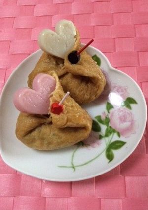ひな祭りに包み方発案！簡単ハート雛いなり-レシピのメイン写真