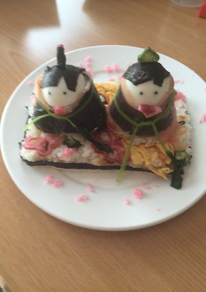 お寿司でひな祭り♥めもりある-レシピのメイン写真