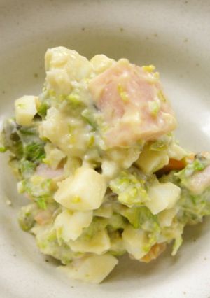 春の香り♪フキノトウとハムの卵サラダ-レシピのメイン写真