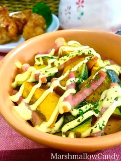 簡単!かぼちゃとベーコンのマヨ焼き♡-レシピのメイン写真