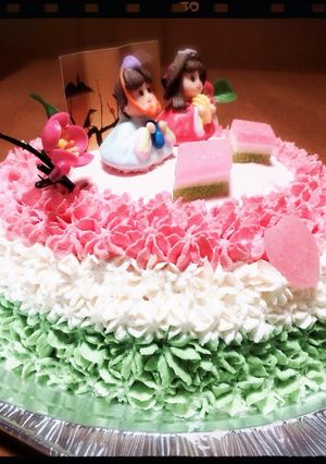 ひな祭り*三色ケーキ*立体-レシピのメイン写真