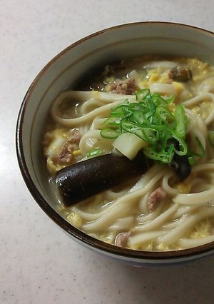 茄子と挽き肉のにゅうめん-レシピのメイン写真
