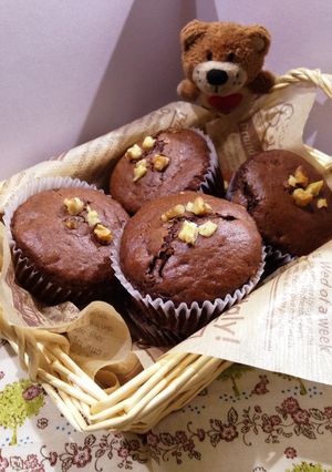 HM クルミ入りチョコカップケーキ♪-レシピのメイン写真