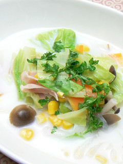 ハムと温野菜のミルクスープ-レシピのメイン写真