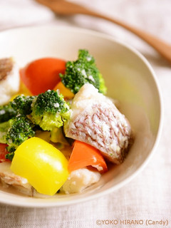 鯛と彩り野菜の中華風塩麹蒸し-レシピのメイン写真
