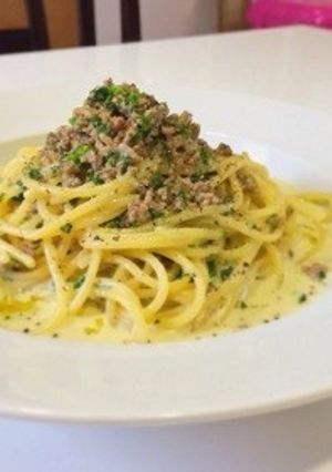 ドカンと！ひき肉のクリームパスタ-レシピのメイン写真