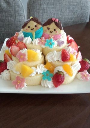 おひなさまデコロールケーキ☆-レシピのメイン写真