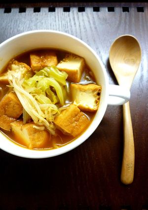 もやしと厚揚げの食べるキムチスープ-レシピのメイン写真