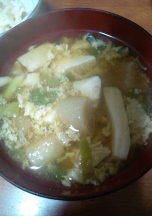 豆腐と麩とネギのかき玉汁-レシピのメイン写真