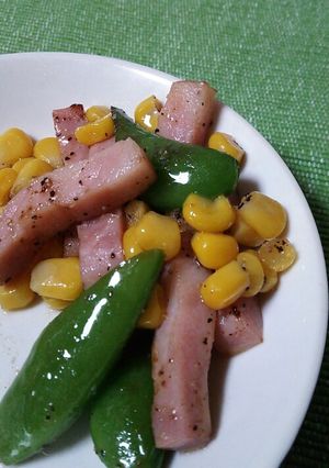 【彩りに】スナックエンドウの塩バター炒め-レシピのメイン写真