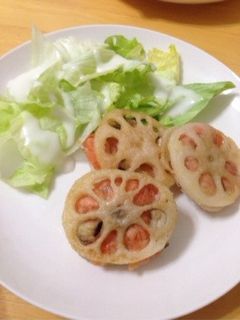 鮭のれんこんの挟み焼き♡-レシピのメイン写真