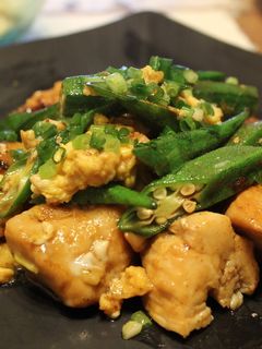オクラと鶏肉の塩炒め-レシピのメイン写真
