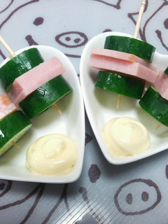 ハム胡瓜でかわいいピンチョス♪-レシピのメイン写真