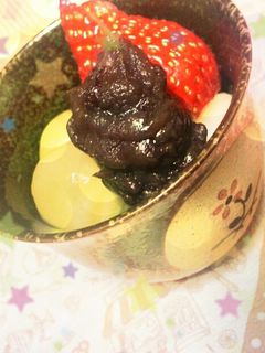 雛祭り*やわらか豆腐白玉と苺のあんみつ-レシピのメイン写真