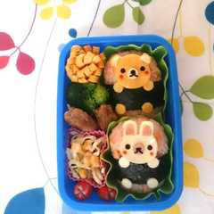 รูปของ 型抜きで☆簡単☆アニマルキャラ弁当