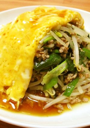 ニラ玉もやしの甘酢あんかけ-レシピのメイン写真