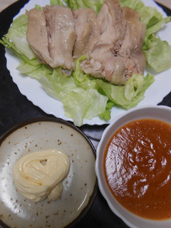 茹で鶏の辛子味噌とマヨネーズ添え-レシピのメイン写真