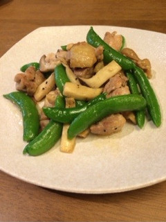 スナップエンドウと鶏肉のうま塩炒め物-レシピのメイン写真