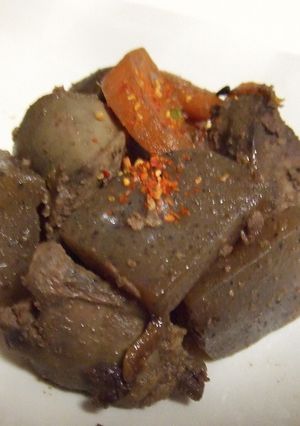 鉄分補給!鶏レバーとこんにゃくの煮物-レシピのメイン写真