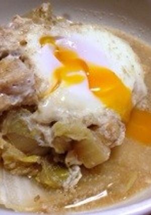 白菜と半熟玉子のゴマだれ煮-レシピのメイン写真